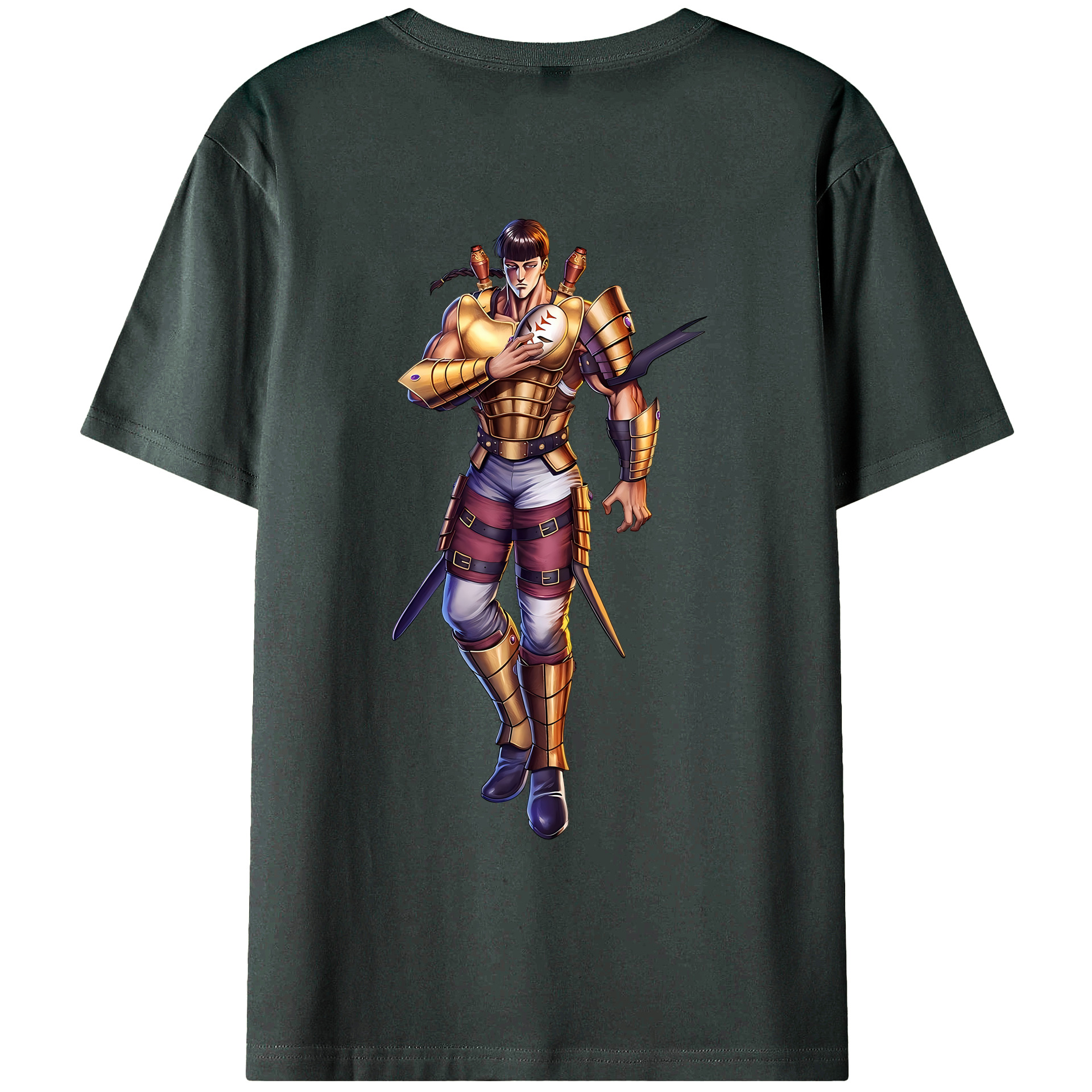 （画像用） 北斗の拳 Fist of the North Star 綿100％ メンズ半袖Tシャツ（バックプリント） 通気性